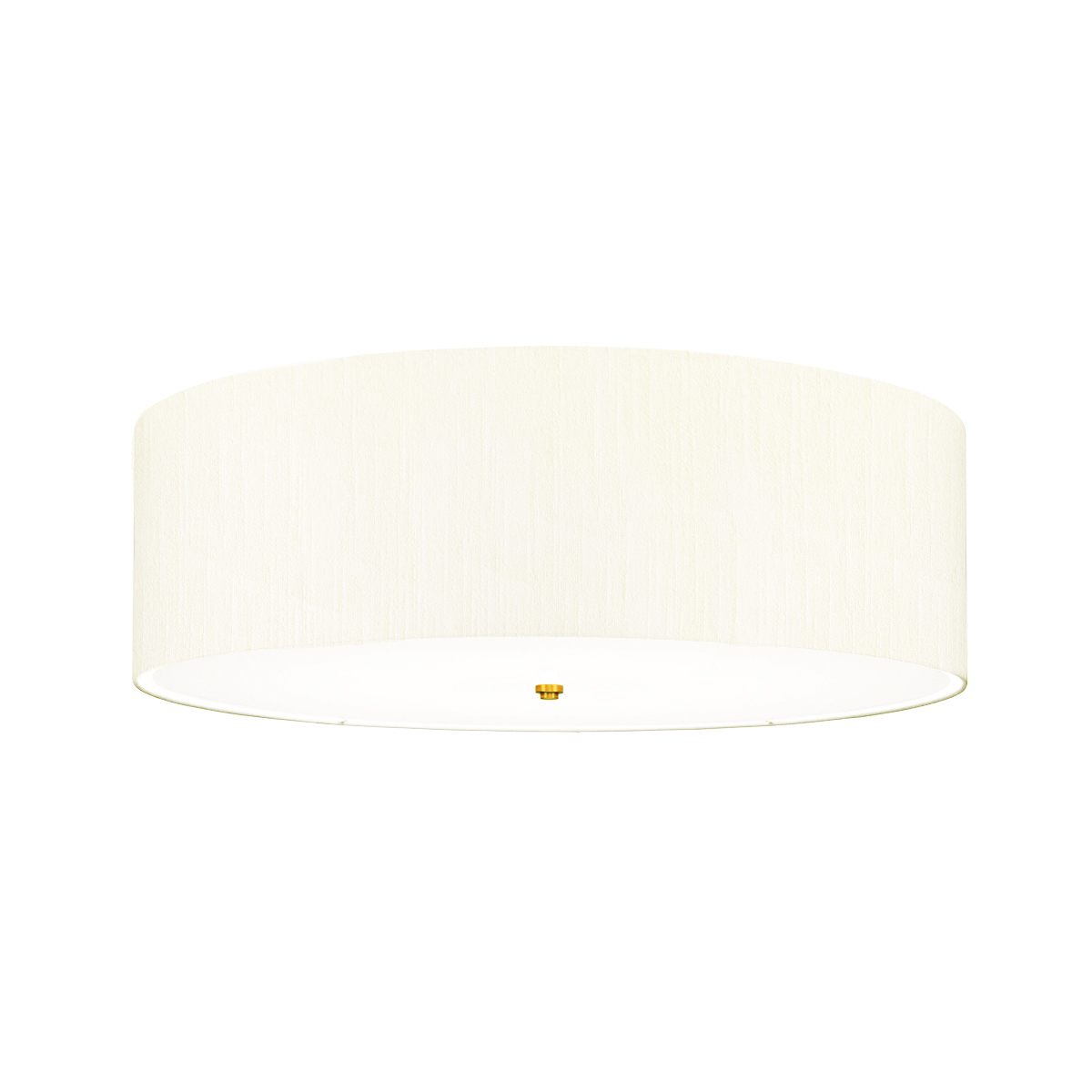 Fletcher 30″ Flush 7 Light Ivory Drum Ceiling Light Brass Detail