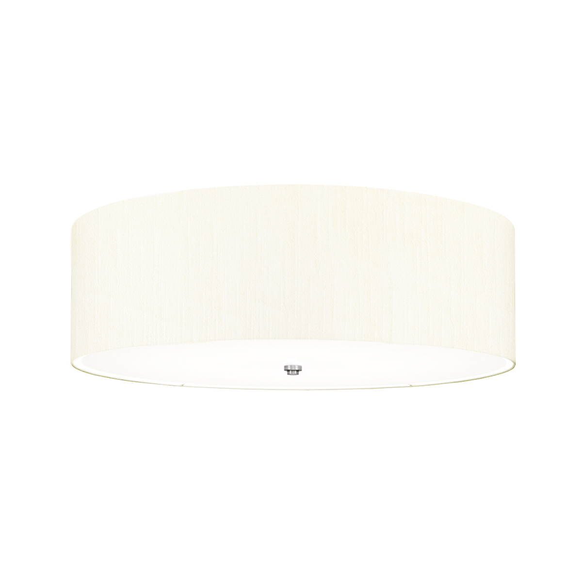 Fletcher 30″ Flush 7 Light Ivory Drum Ceiling Light Chrome Detail