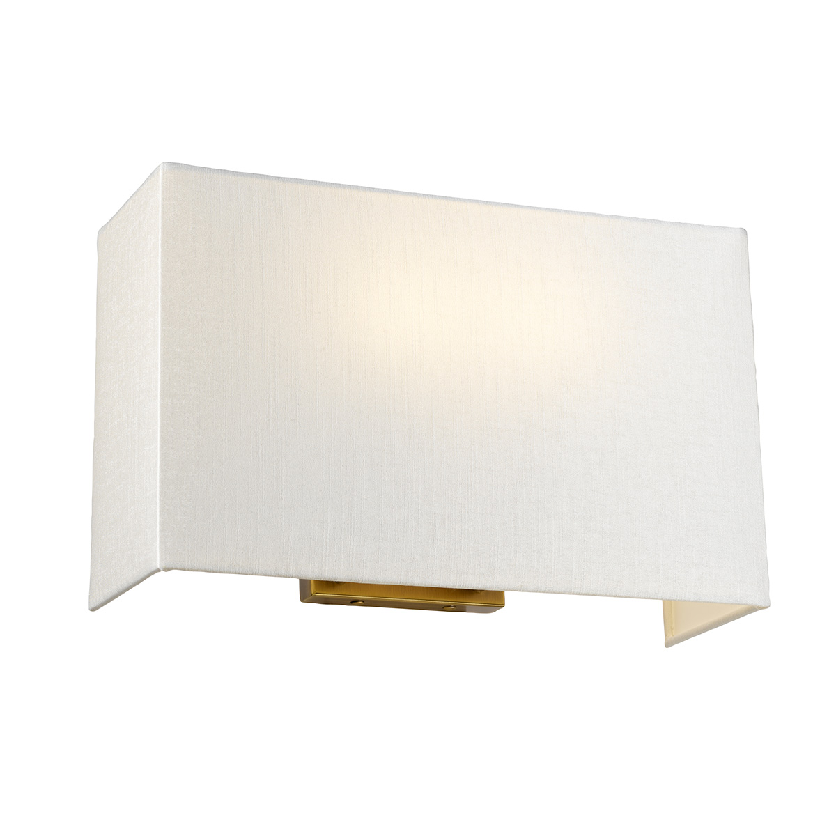 Riley Large Aged Brass Wall Light With Rectangular Ivory Shade