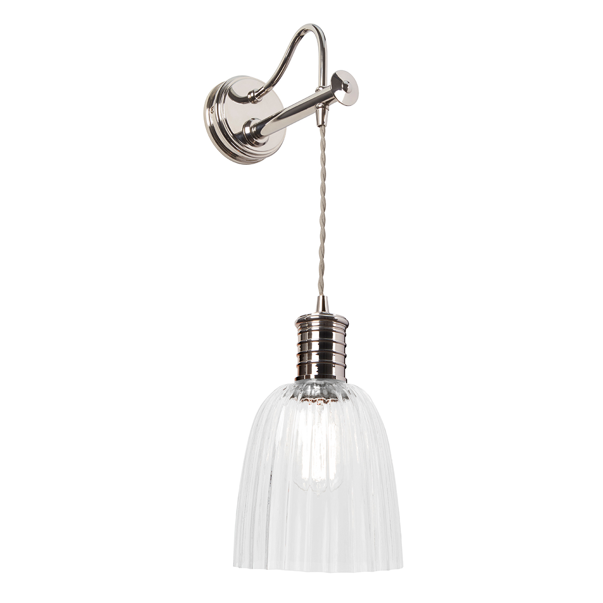 Elstead Douille Hanging Wall Light Polished Nickel Vintage Industrial Style