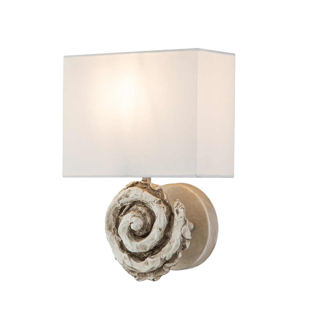 Swirl Large Single Light Wall Light Linen Shade Bone White