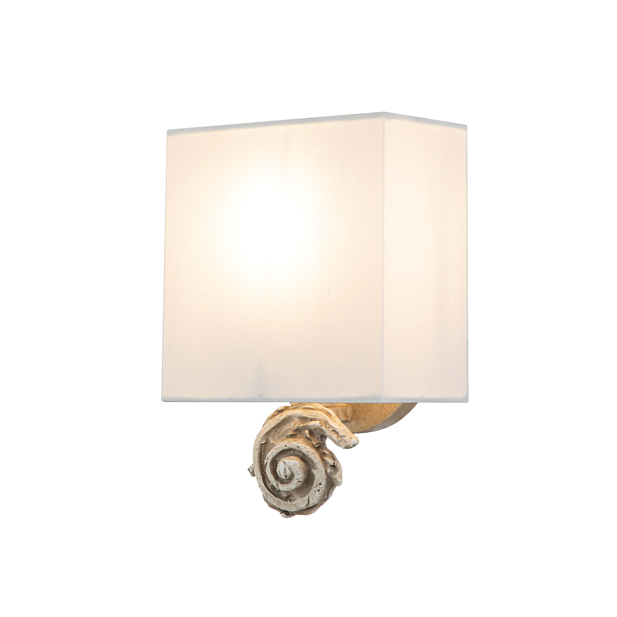 Swirl Small Single Light Wall Light Linen Shade Bone White