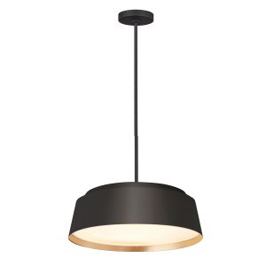 Feiss Asher midnight black 5 light ceiling pendant, full height on white background.