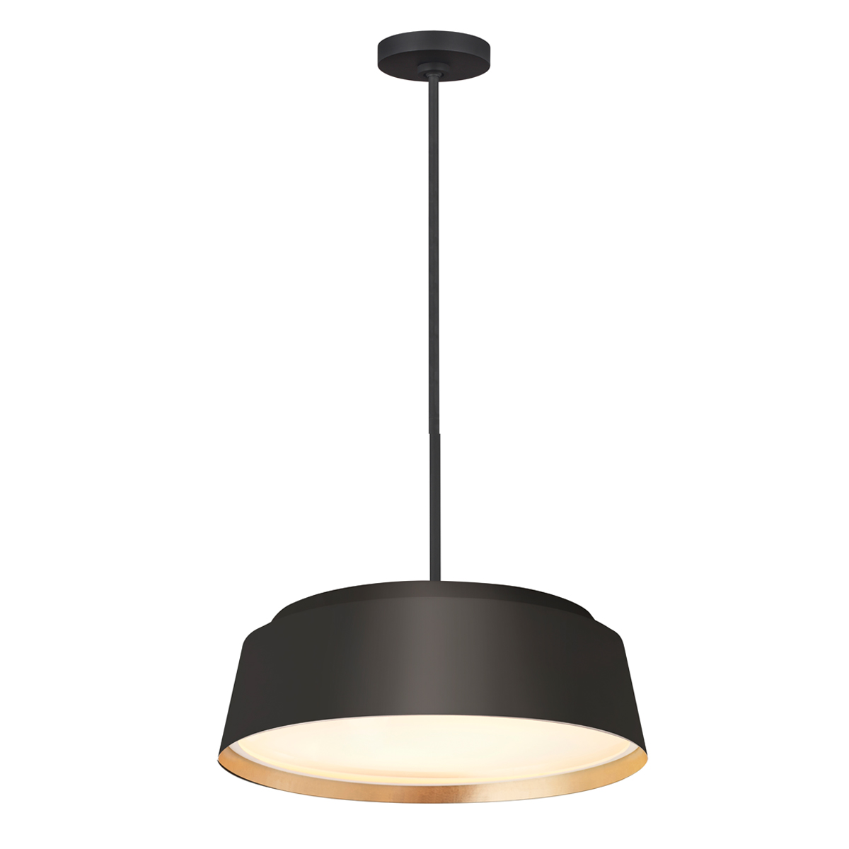 Feiss Asher Midnight Black 5 Light Ceiling Pendant Gold Leaf Inner