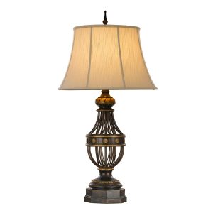 Feiss Augustine 1 light large table lamp in antique brown on white background