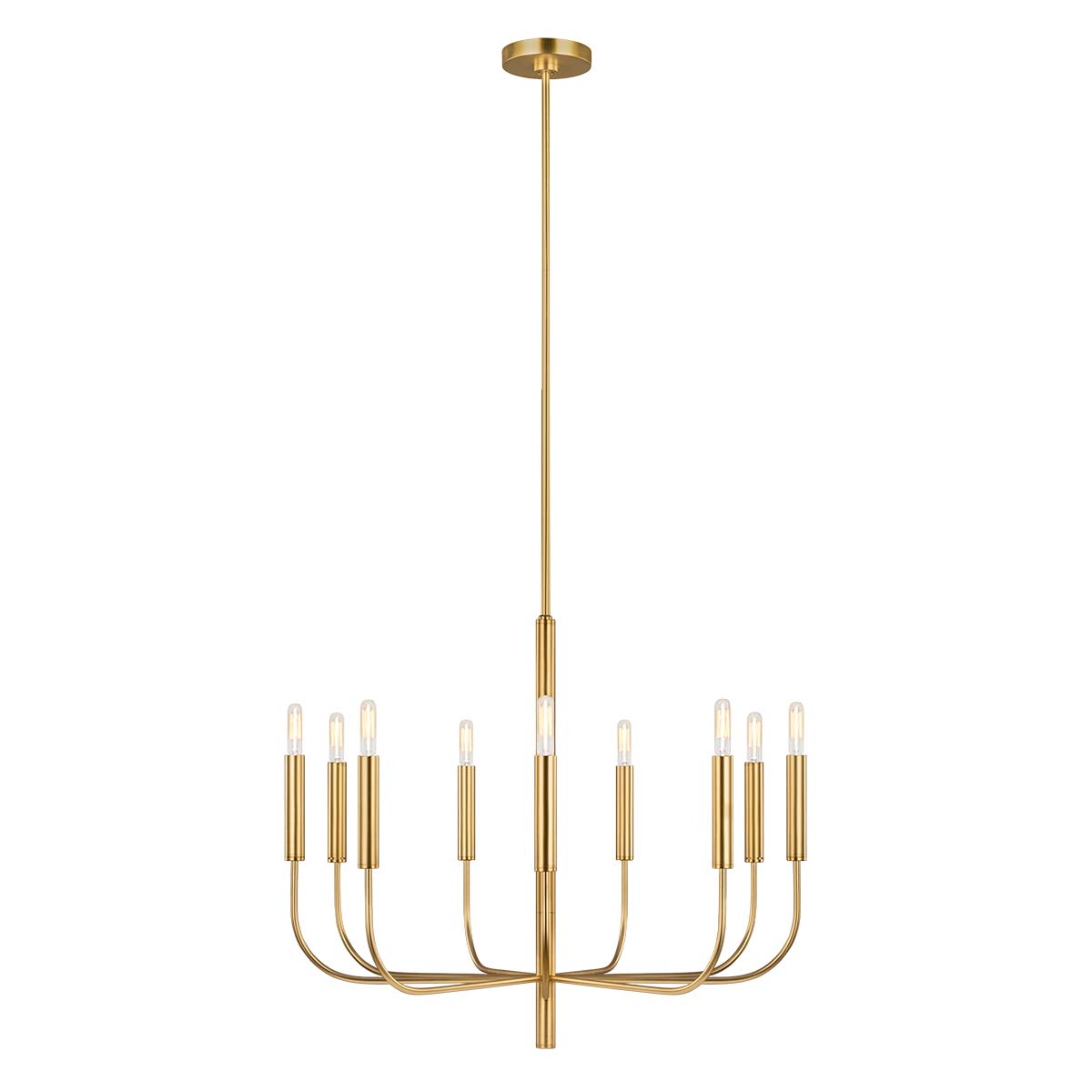 Feiss Brianna 9 Light Chandelier In Burnished Brass Finish