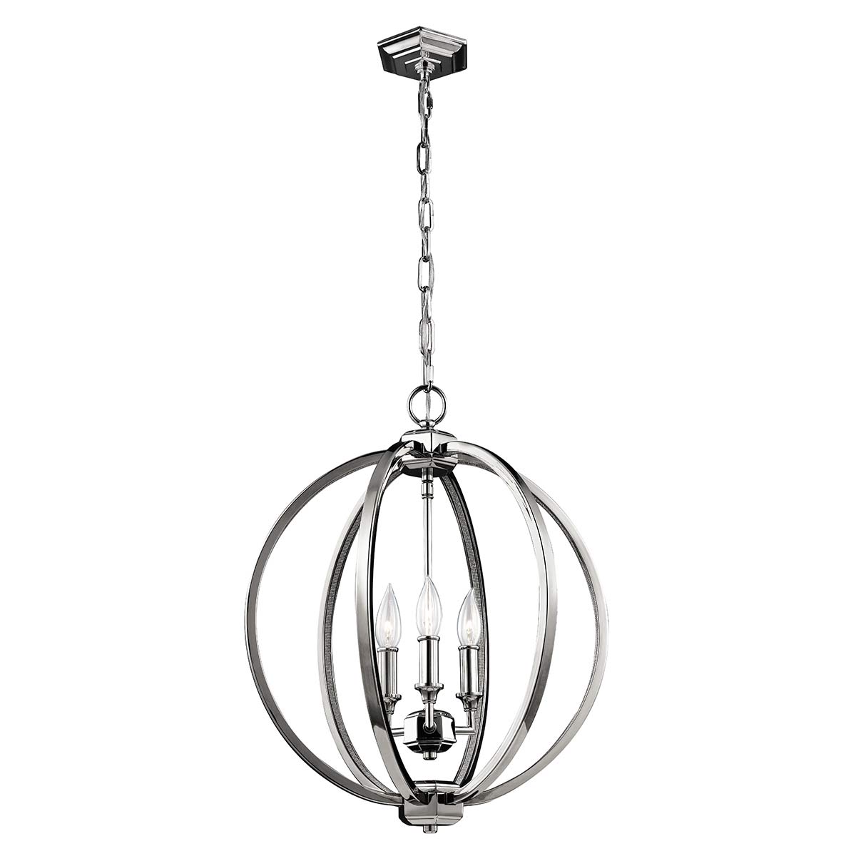 Feiss Corinne Medium 3 Light Pendant In Polished Nickel