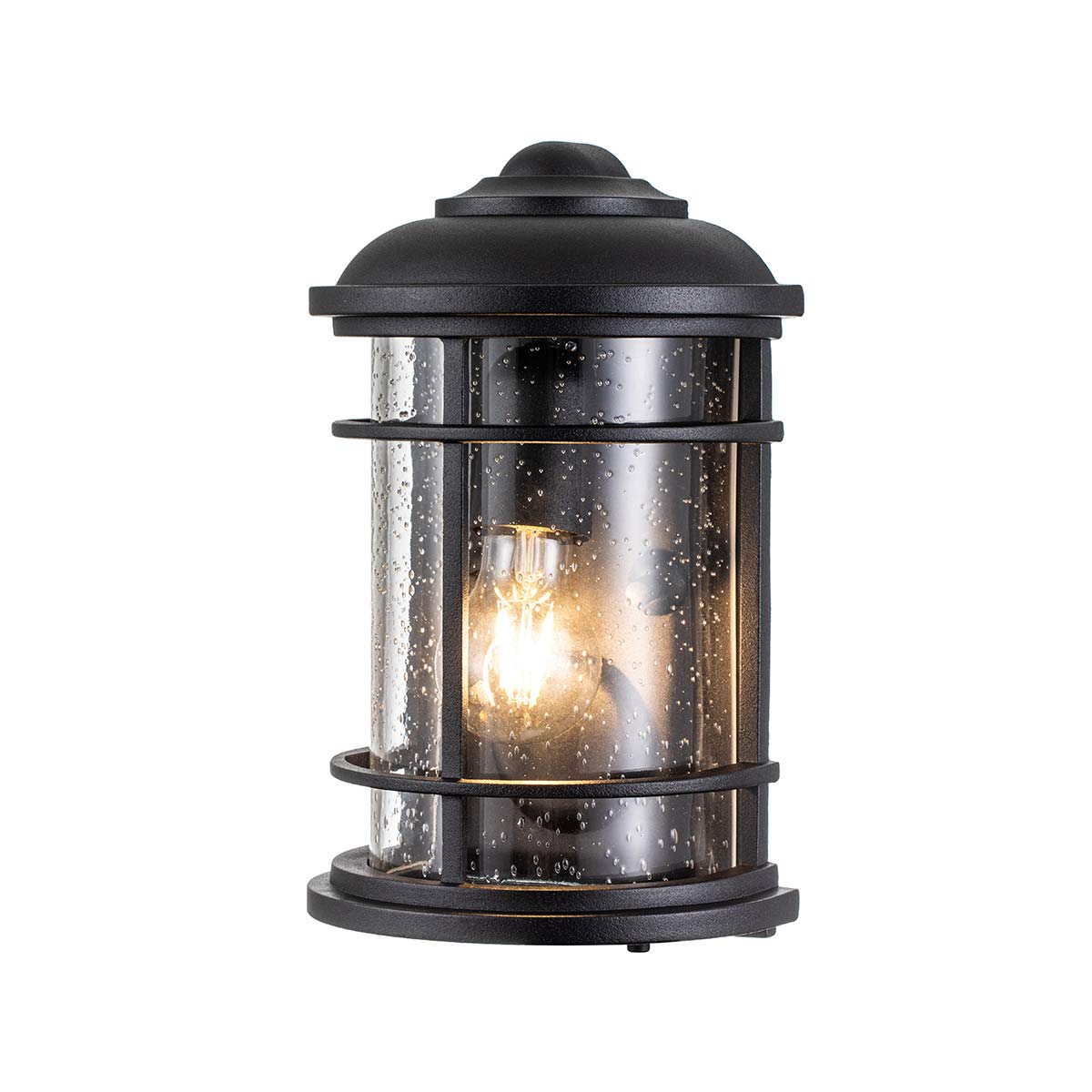 Lighthouse 1 Light Outdoor Wall Half Lantern In Textured Black