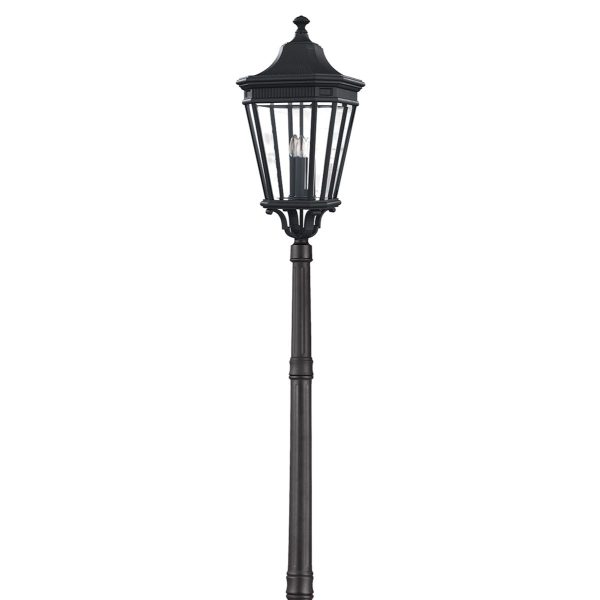 Feiss Cotswold Lane 3 Light Single Lantern Outdoor Lamp Post Black