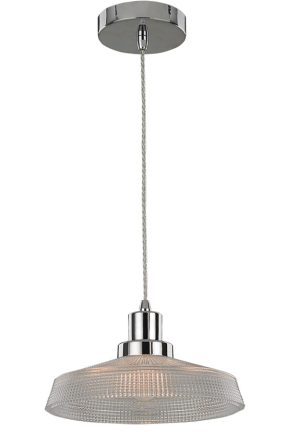 Franklite PCH160 Concept 1 lamp 26cm ceiling pendant in polished chrome