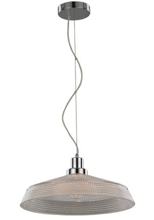 Franklite PCH161 Concept 1 lamp 40cm ceiling pendant in polished chrome