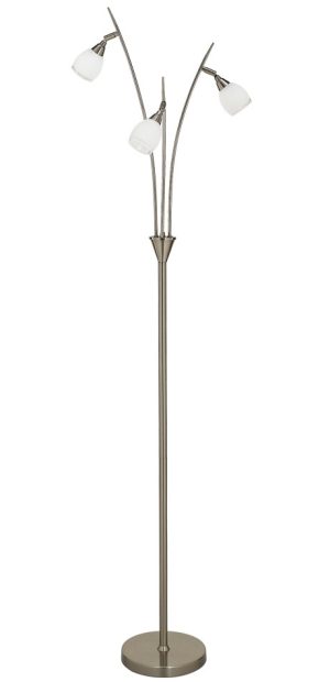 Franklite SL220 Lutina 3 light floor lamp in satin nickel