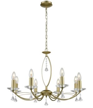 Franklite FL2385/8 Monaco 8 light dual mount chandelier in matt gold
