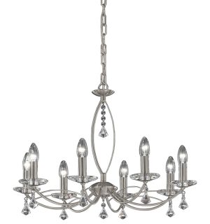 Franklite FL2225/8 Monaco 8 light dual mount chandelier in satin nickel with crystal