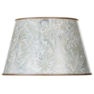 Frida 18 inch tapered card table lamp shade with taupe marble pattern on white background