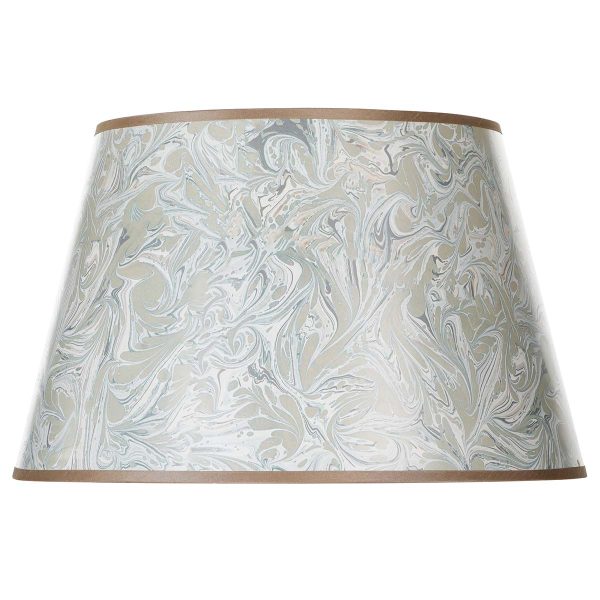Frida 18 inch tapered card table lamp shade with taupe marble pattern on white background