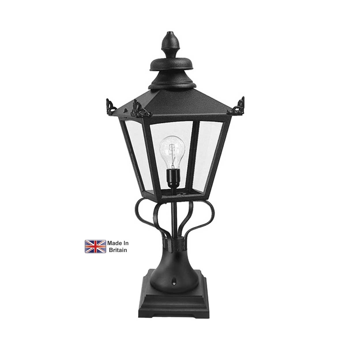 Elstead Grampian Traditional Victorian Outdoor Pedestal Lantern Black