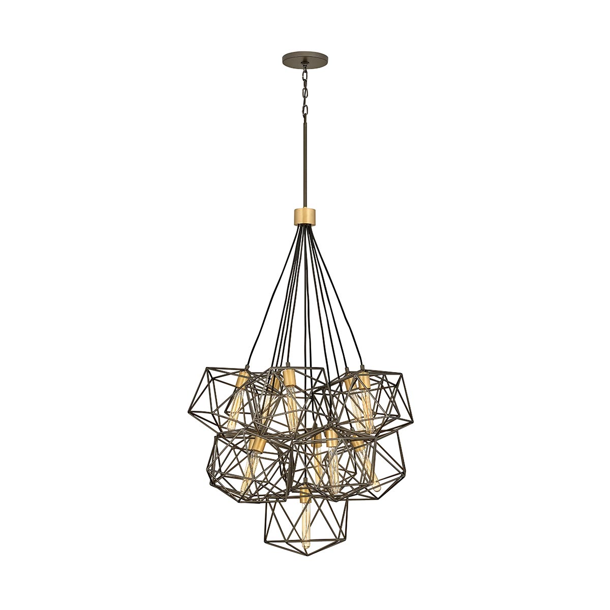 Hinkley Astrid 11 Light Large Pendant Cluster Matt Bronze & Gold