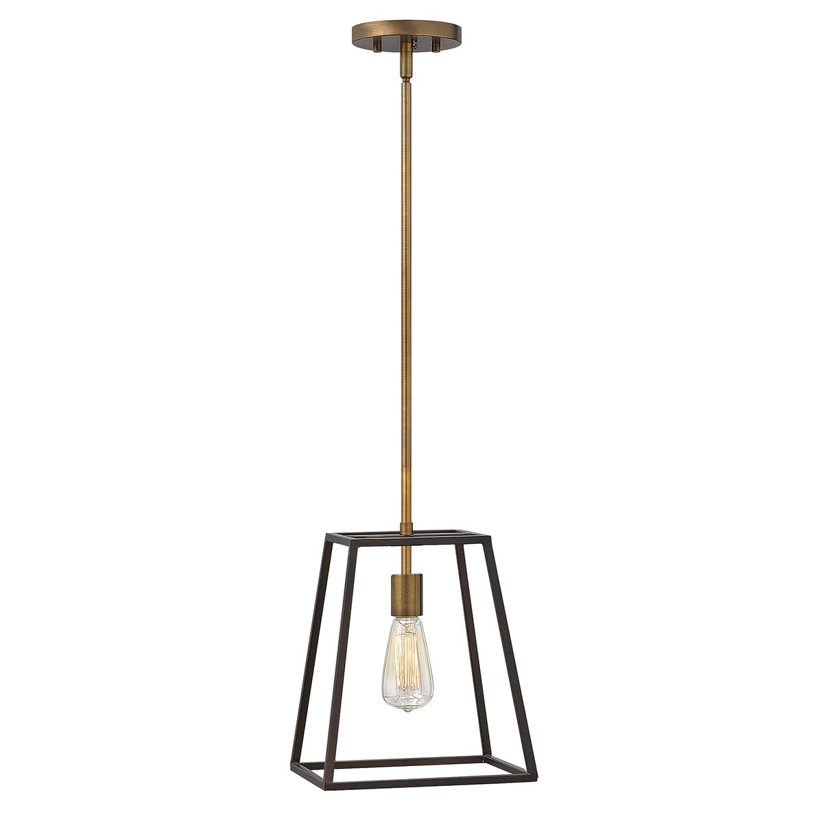 Hinkley Fulton 1 Light Industrial Pendant Two Tone Bronze