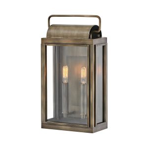 Hinkley Sag Harbor 2 light wall lantern in burnished bronze on white background.