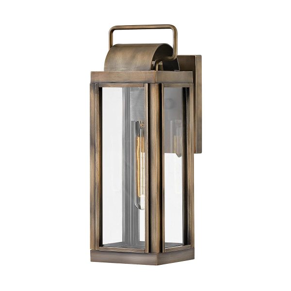 Hinkley Sag Harbor 1 light wall lantern in burnished bronze on white background.