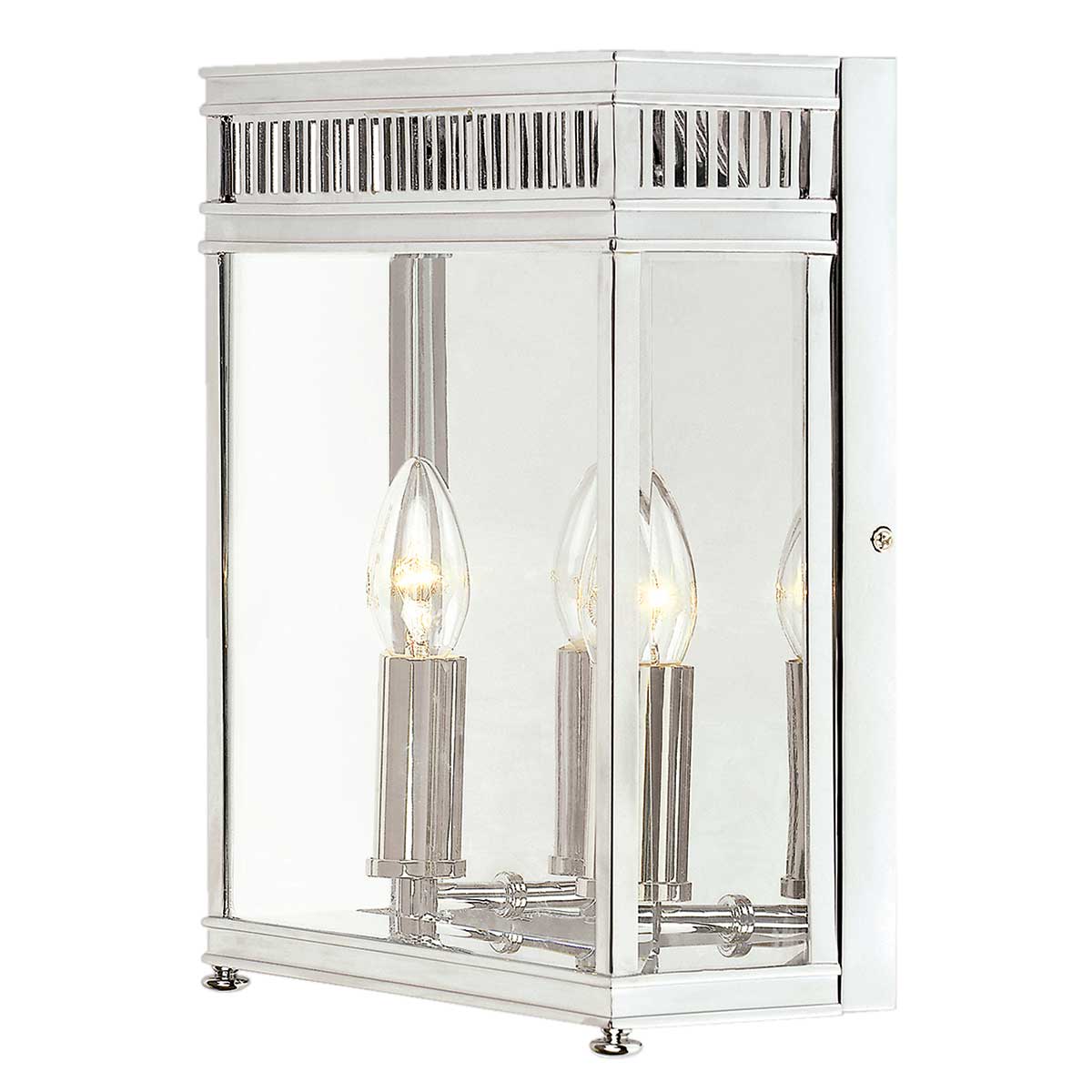 Holborn 2 Light Solid Brass Outdoor Wall Lantern In Chrome