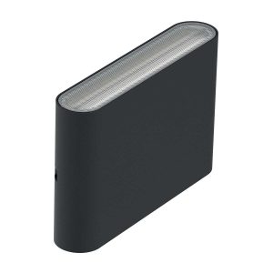 Elstead Jens small 6W CCT LED wall light in black on white background.