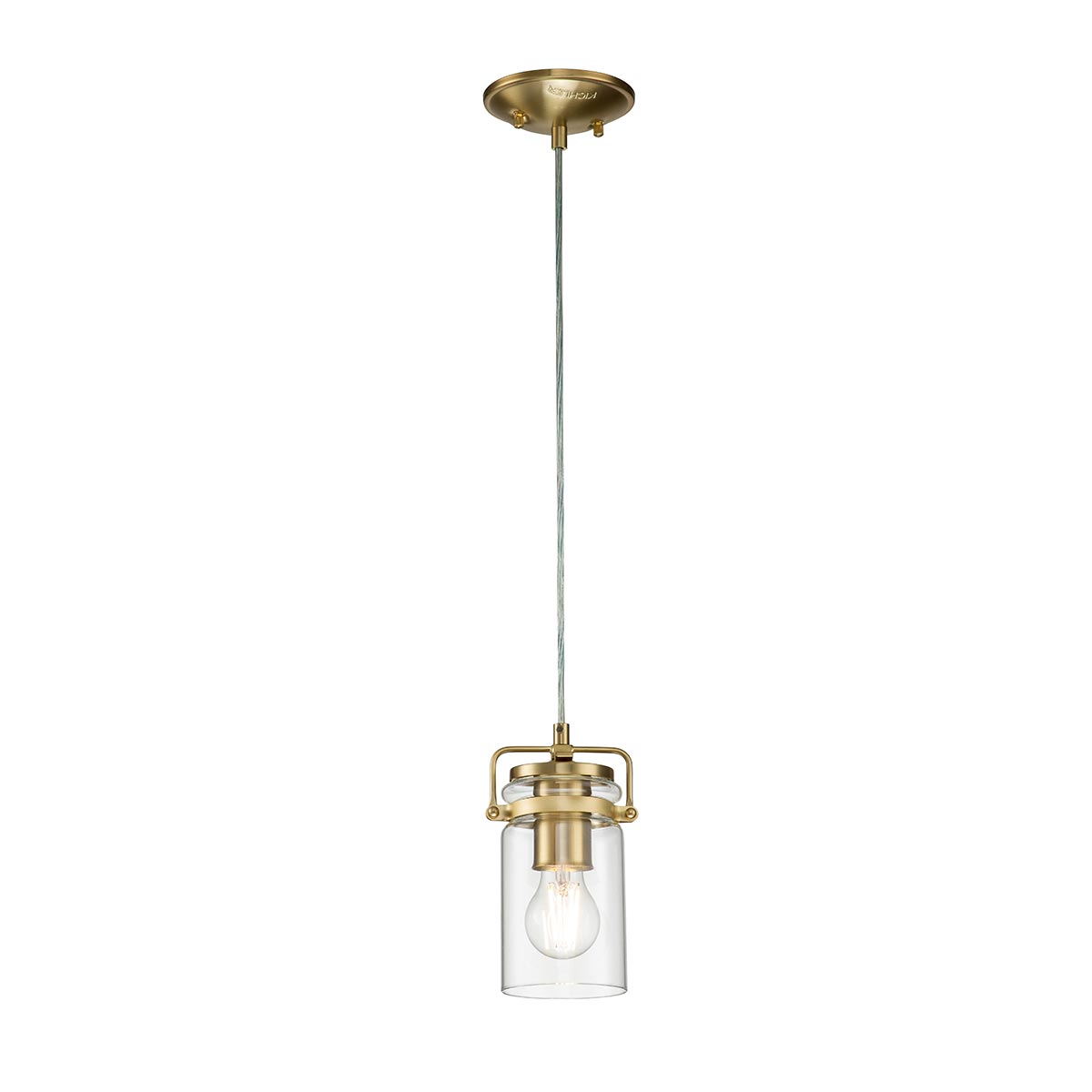 Kichler Brinley 1 Light Mini Pendant In Brushed Brass Finish