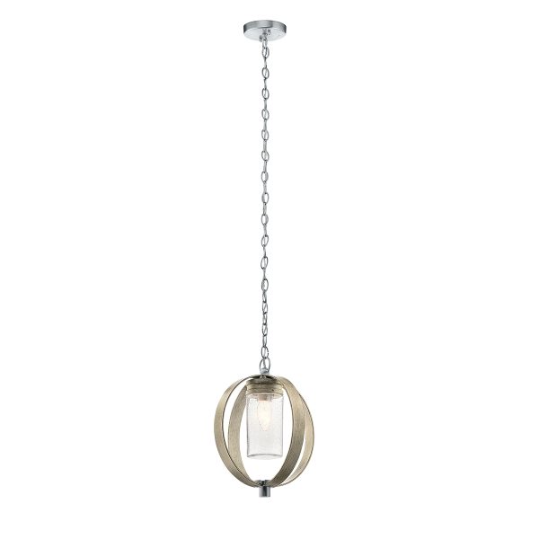 Kichler Grand Bank outdoor porch pendant light, full height on white background.