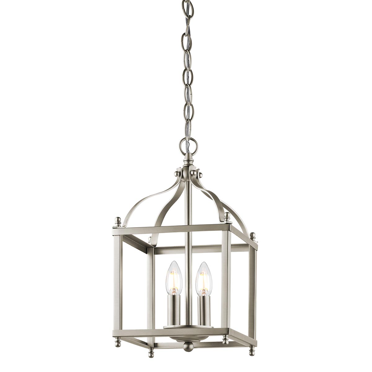 Kichler Larkin 2 Light Brushed Nickel Pendant Ceiling Lantern