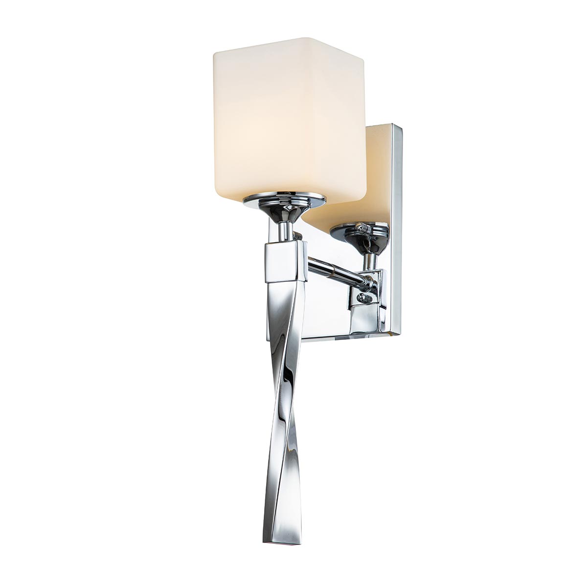 Kichler Marette Single Chrome Bathroom Wall Light Opal Glass