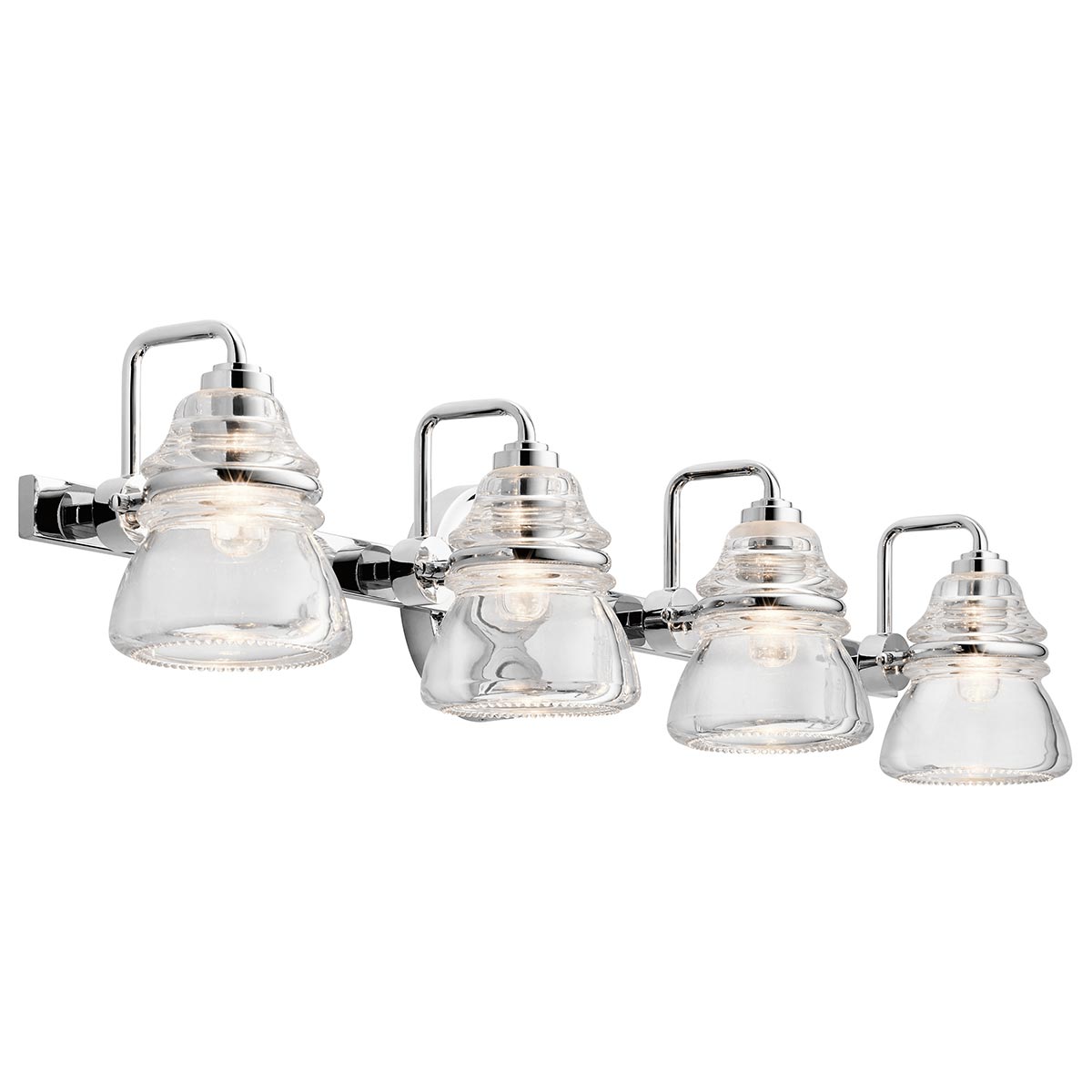 Talland 4 Light Chrome Bathroom Mirror Light Vintage Style Clear Glass