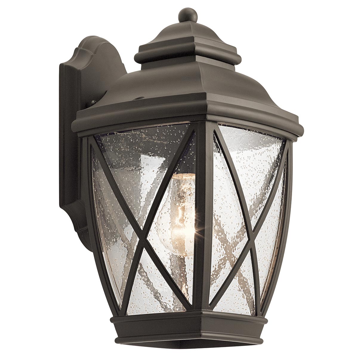 Tangier Medium Outdoor Wall Lantern Olde Bronze Seeded Glass