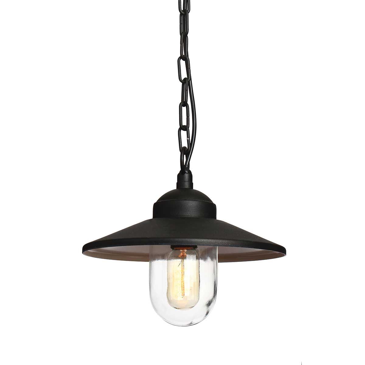 Elstead Klampenborg Stainless Steel Hanging Porch Light Black