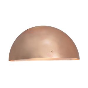 Norlys Paris 1 light solid copper outdoor wall down lighter on white background.