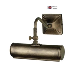 Elstead classic 1 light British made small picture light in black and gold on white background