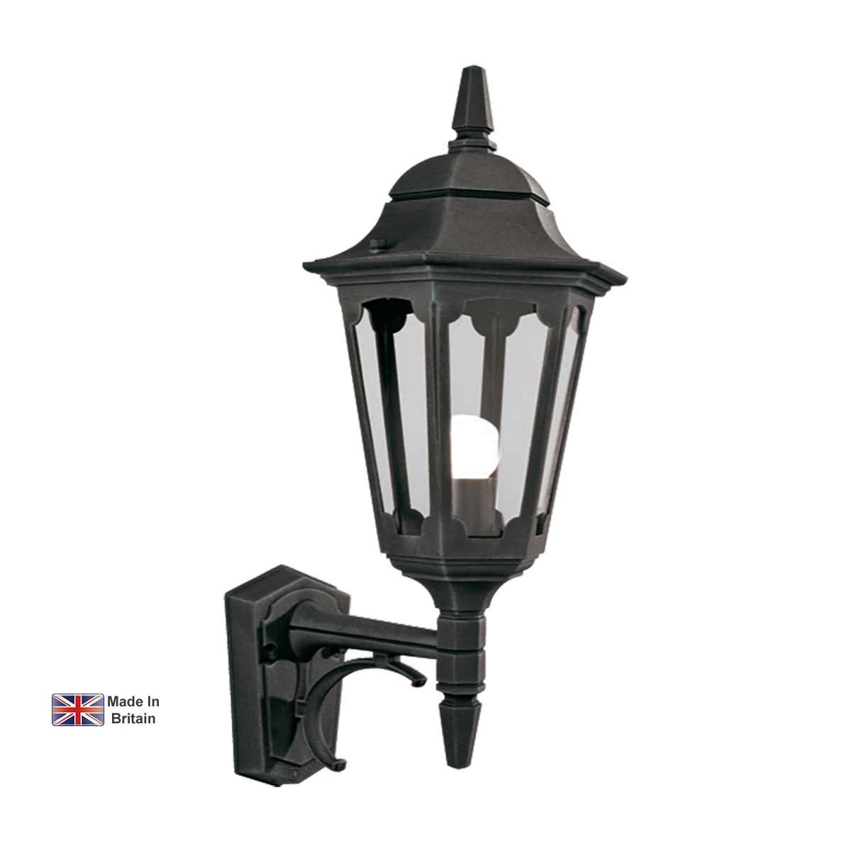 Elstead Parish 1 Light Upward Outdoor Wall Lantern Black