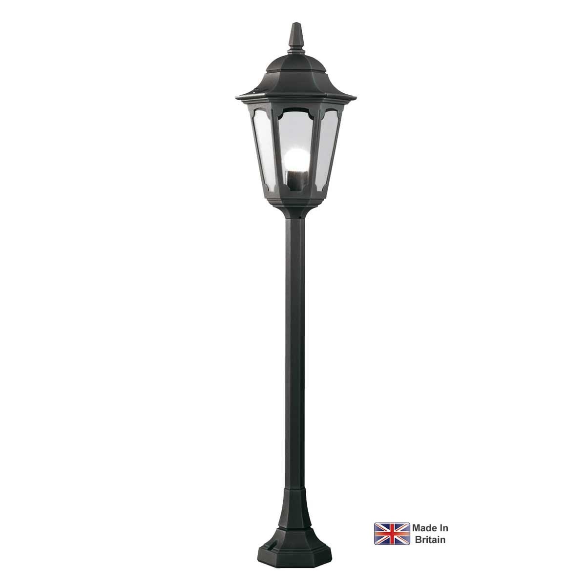 Elstead Parish 1 Light Outdoor Pillar Lantern In Black