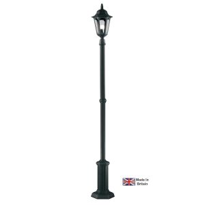 Elstead Parish 1 light outdoor lamp post lantern in black, full height on white background