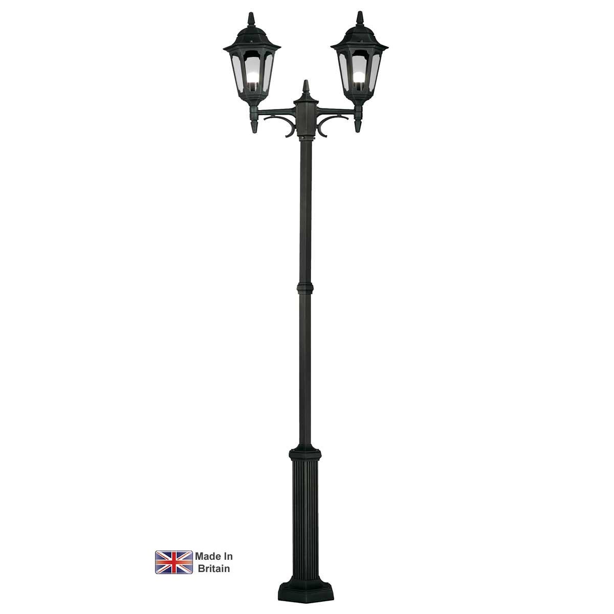 Elstead Parish 2 Light Outdoor Lamp Post Lantern In Black