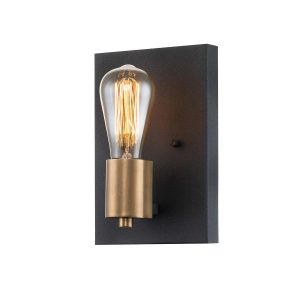 Quintiesse Silas 1 lamp industrial wall light finished in aged zinc main image