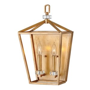 Quintiesse Stinson 2 light wall light in brass and polished nickel main image