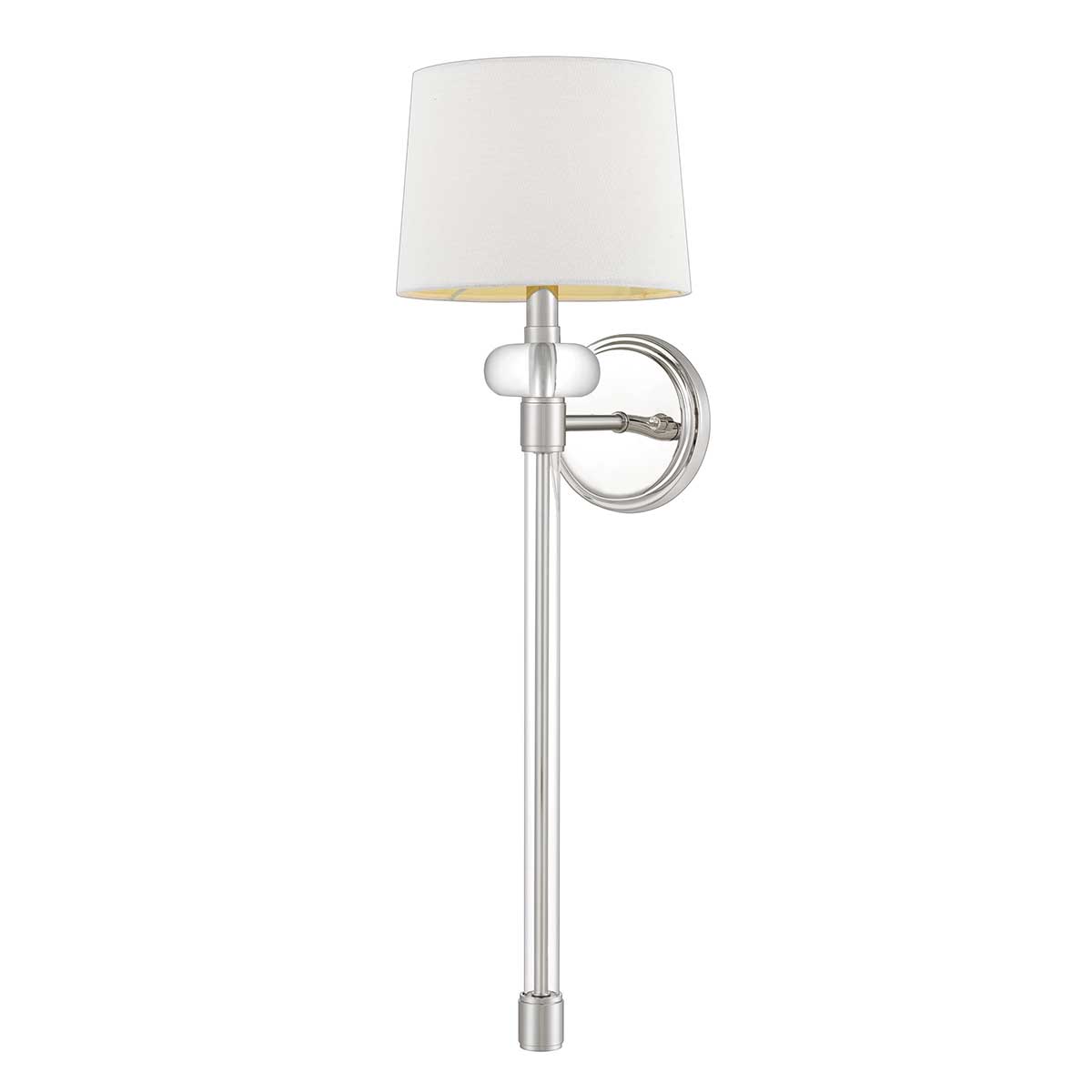 Quoizel Barbour Single Polished Nickel Wall Light With White Shade