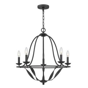 Bradbury 5 light birdcage chandelier in grey ash on white background