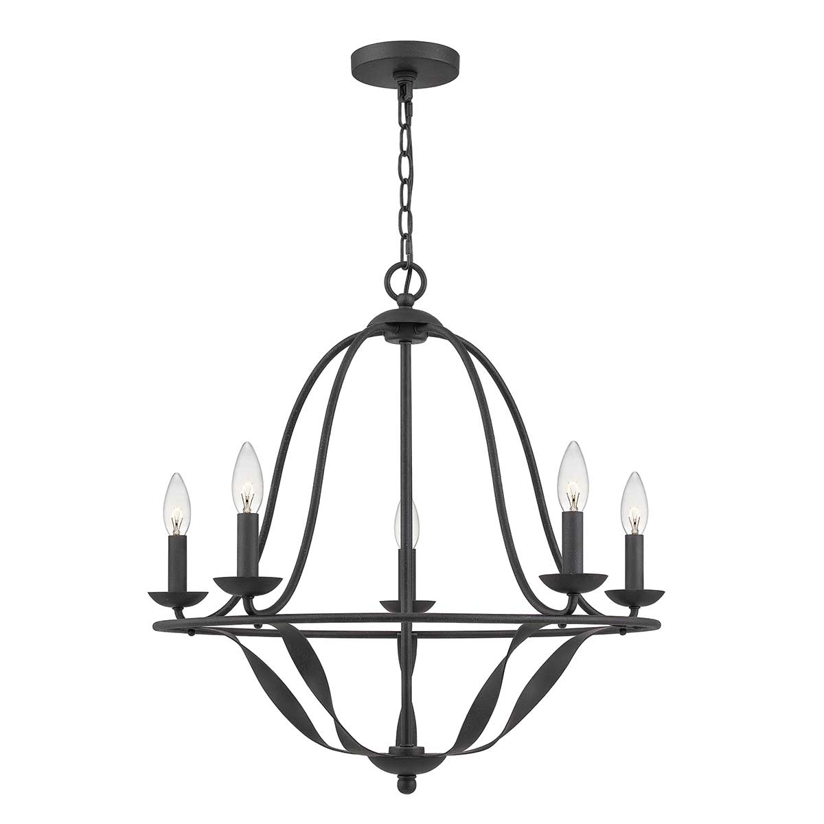 Quoizel Bradbury 5 Light Birdcage Chandelier In Grey Ash