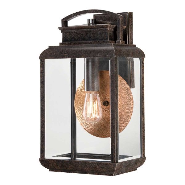 Quoizel Byron 1 light large outdoor wall lantern in imperial bronze on white background