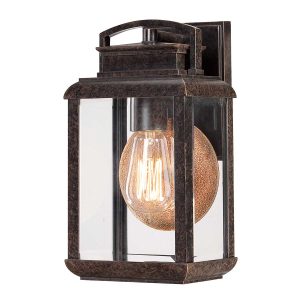 Quoizel Byron 1 light small outdoor wall lantern in imperial bronze on white background