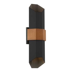 Quoizel Chasm LED large modern outdoor wall washer light in matte black on white background