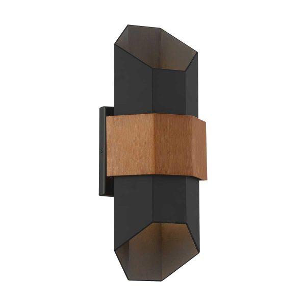 Quoizel Chasm LED medium modern outdoor wall washer light in matte black on white background