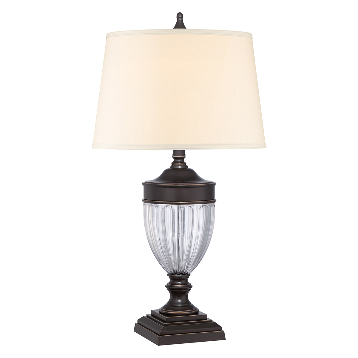 Quoizel Dennison Palladian Bronze Table Lamp Cream Shade